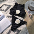 Ensemble de bikini taille haute pour femmes avec élégante application florale R&B