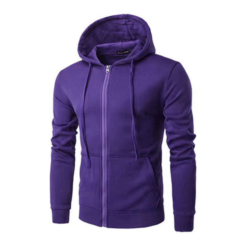 Veste à capuche zippée pour hommes, coupe slim, avec doublure en polaire douce et poches kangourou - Echo Archiv
