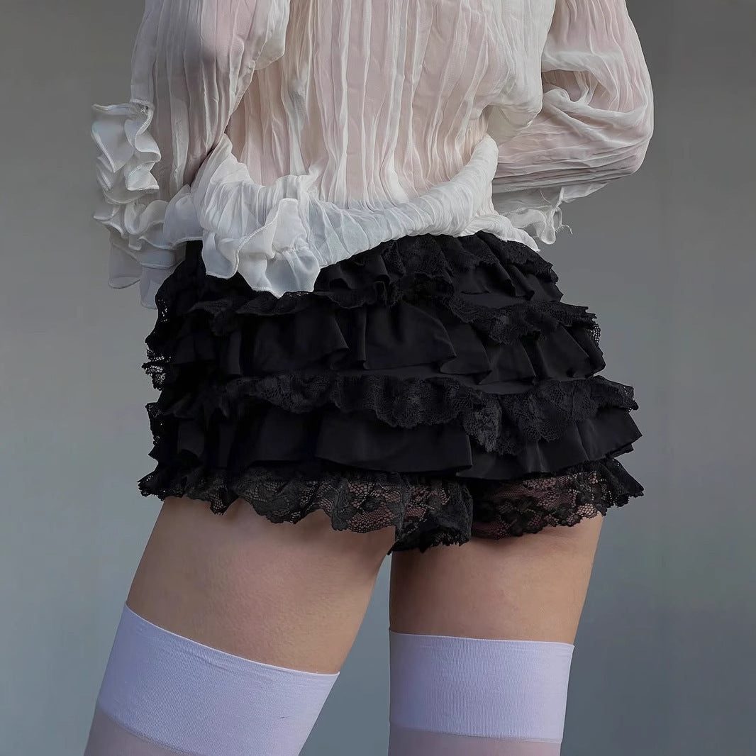 Shorts à volants pour femmes en design à carreaux R&B