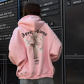 Sweat à capuche oversized pour femmes avec impression d'ange et impression artistique au dos