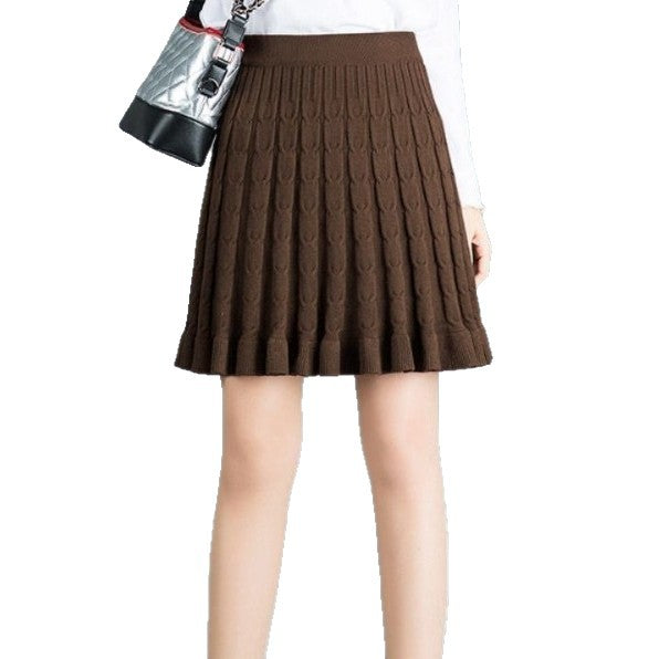 Jupe Midi à Motif Ondulé en Tricot pour