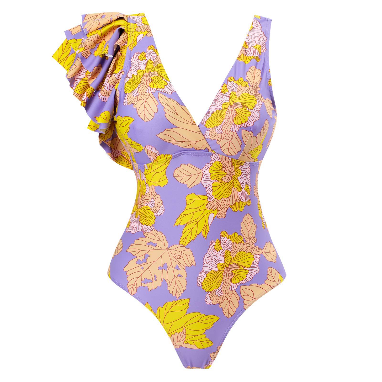 Maillot de bain une pièce élégant pour femmes avec détails en volants floraux Echo Archiv