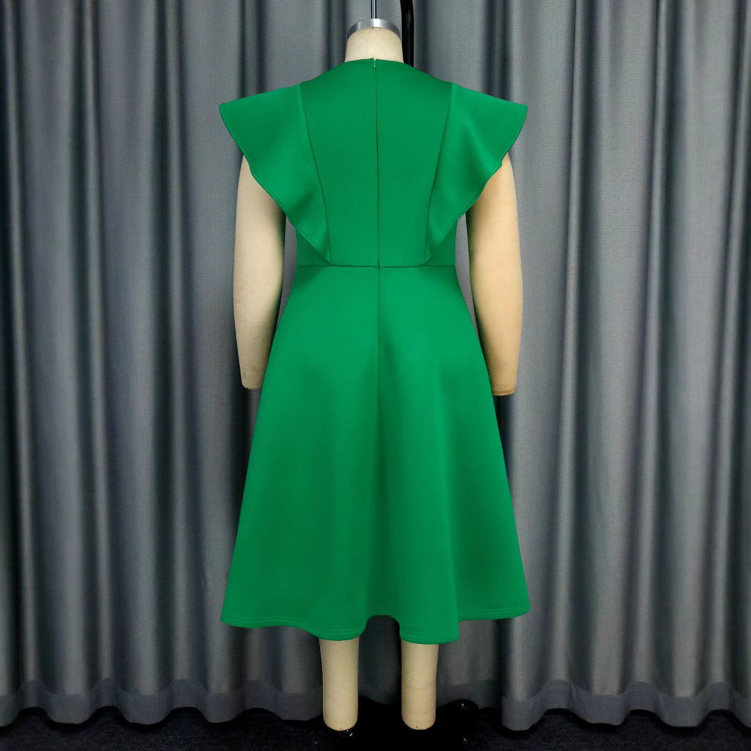 Robe femme avec col extravagant et détails raffinés R&B