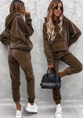 Ensemble de lounge en velours pour femmes avec un pull à capuche douillet et un jogging fuselé Echo Archive