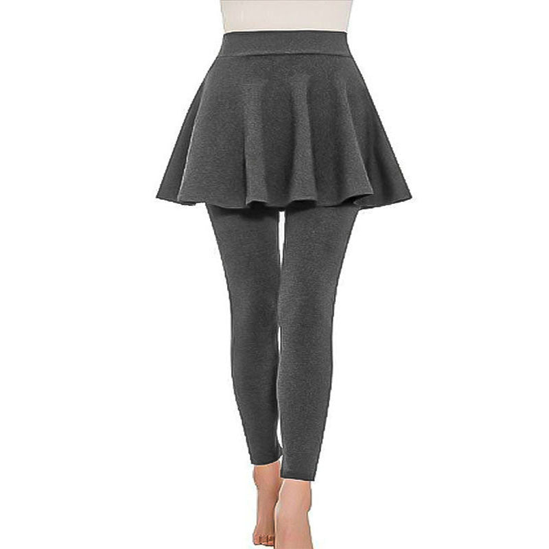 Leggings taille haute pour femmes avec jupe évasée intégrée et silhouette flatteuse Echoarchiv