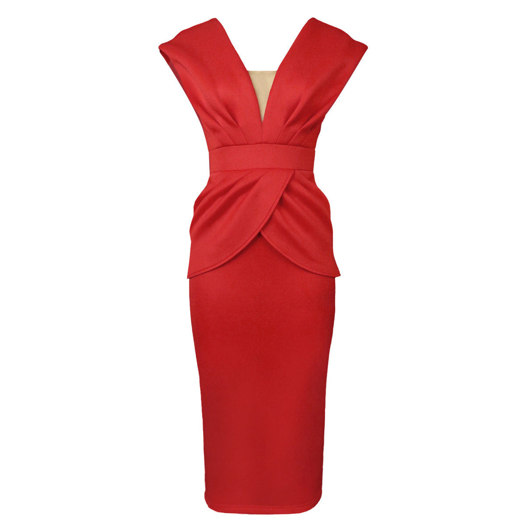 Robe portefeuille ajustée pour femmes avec décolleté en V profond et coupe organique R&B