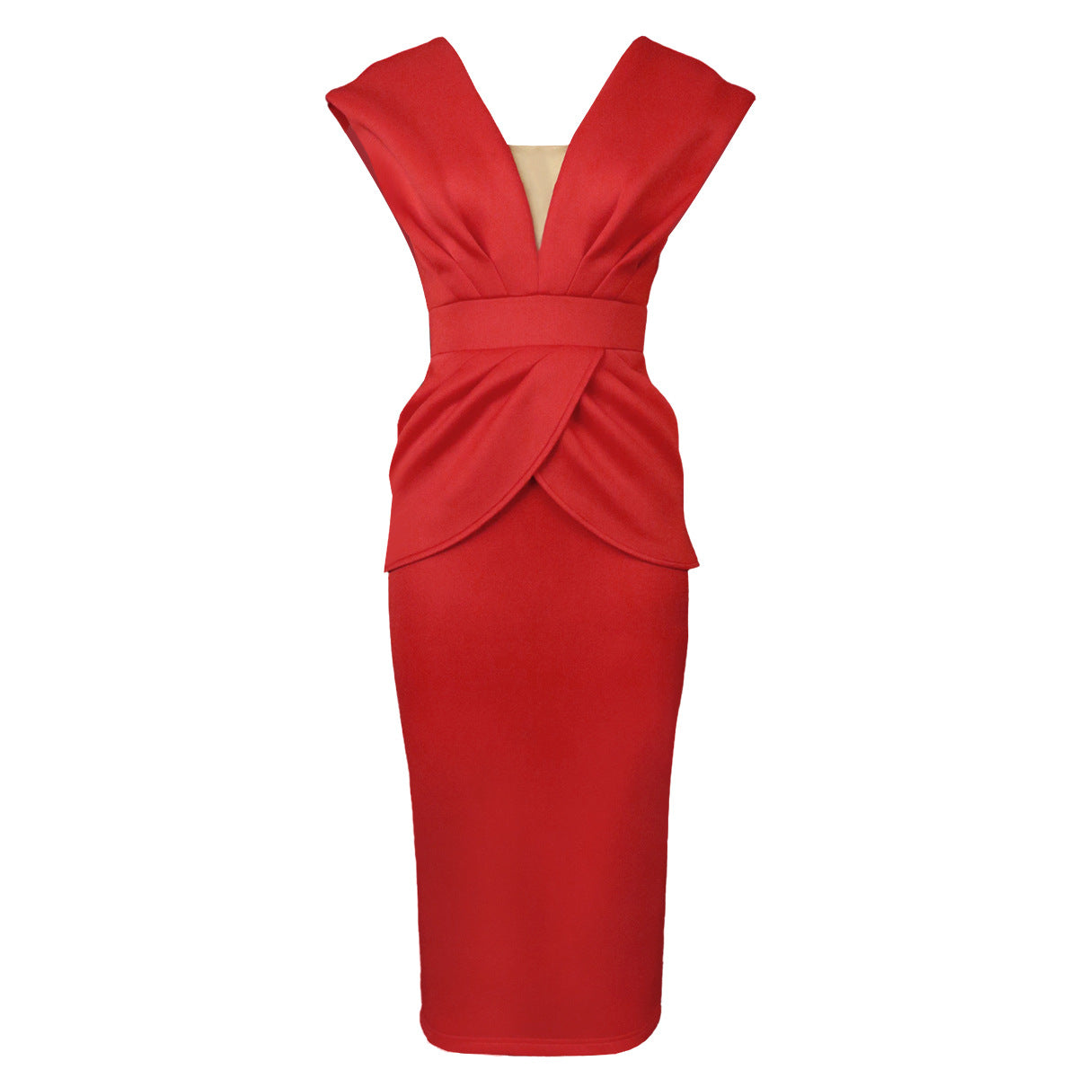 Robe portefeuille ajustée pour femmes avec décolleté en V profond et coupe organique R&B