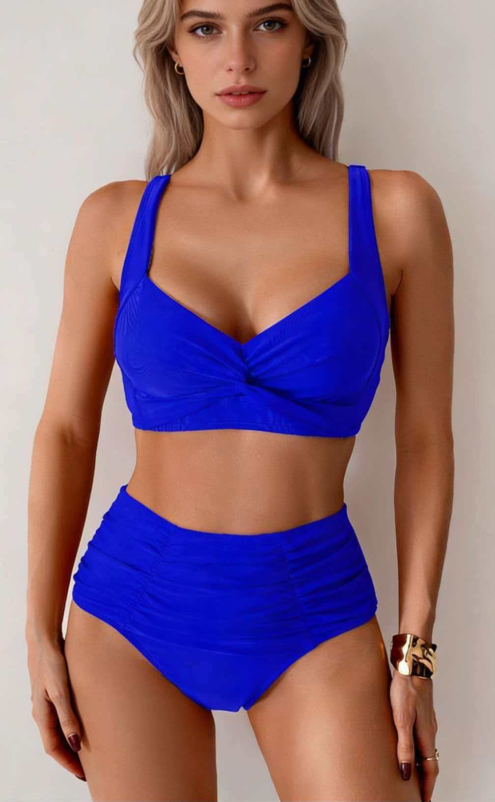 Ensemble de bikini taille haute pour femmes avec haut twist R&B