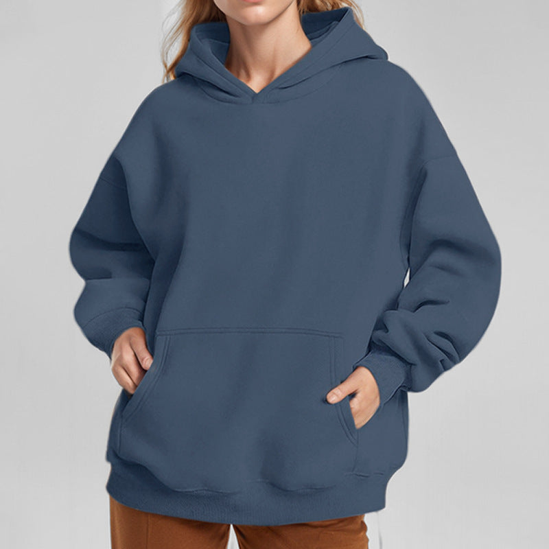 Pull à capuche décontracté pour femmes en French Terry avec coupe d'épaule basse et poche kangourou Echo Archiv