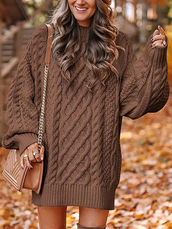 Pull Oversize Femme avec Détail en Tricot à Câbles