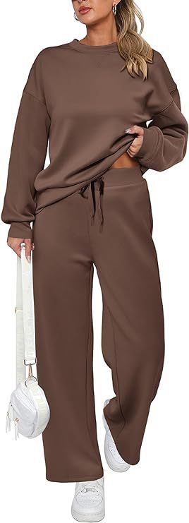 Ensemble de lounge pour femmes en French-Terry à deux pièces avec pull à col rond oversize et jogger taille haute Echo Archiv