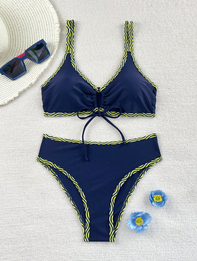 Bikini triangle pour femmes avec un motif léopard à la mode R&B