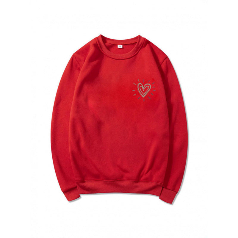 Sweat-shirt confortable pour femmes avec motif en cœur Echoarchiv