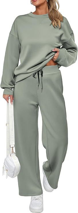 Ensemble de lounge pour femmes en French-Terry à deux pièces avec pull à col rond oversize et jogger taille haute Echo Archiv
