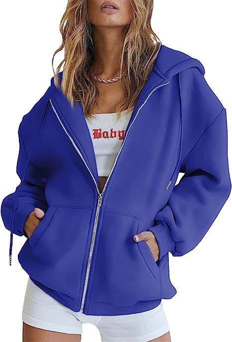 Veste à capuche surdimensionnée pour femmes avec fermeture éclair intégrale et poches kangourou Echo Archiv