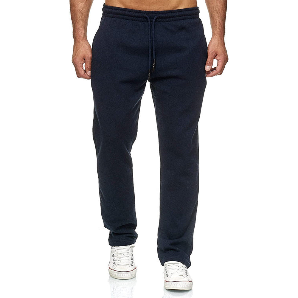 Pantalon de jogging pour hommes, coupe droite, en molleton gratté à l'intérieur, avec ceinture de confort haute et cordon de serrage Echo Archiv