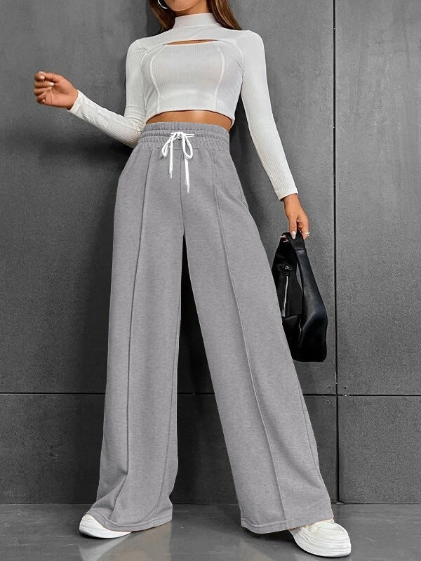 Pantalon jogging palazzo taille haute large pour femmes avec cordon de serrage et plis Echo Archiv