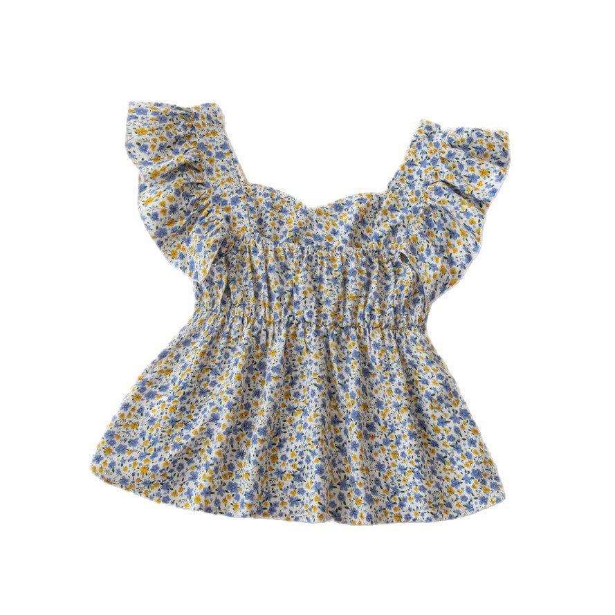 Blouse à fleurs pour femmes avec détails en volants et coupe fluide Heidi-Mode