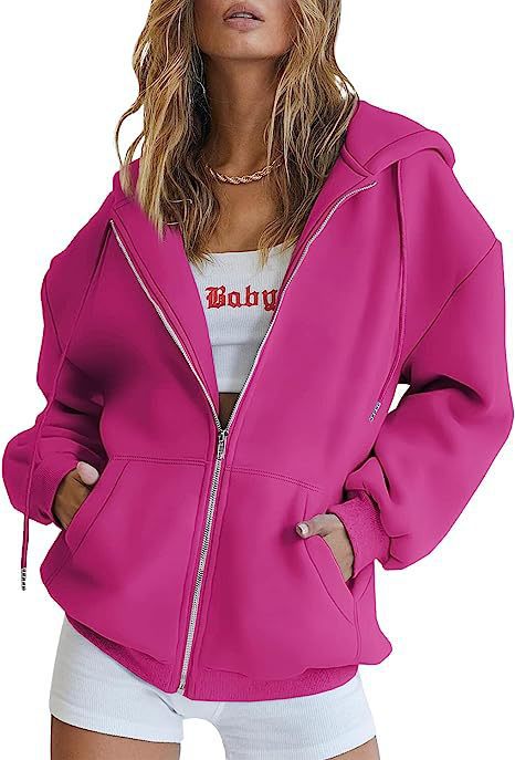 Veste à capuche surdimensionnée pour femmes avec fermeture éclair intégrale et poches kangourou Echo Archiv