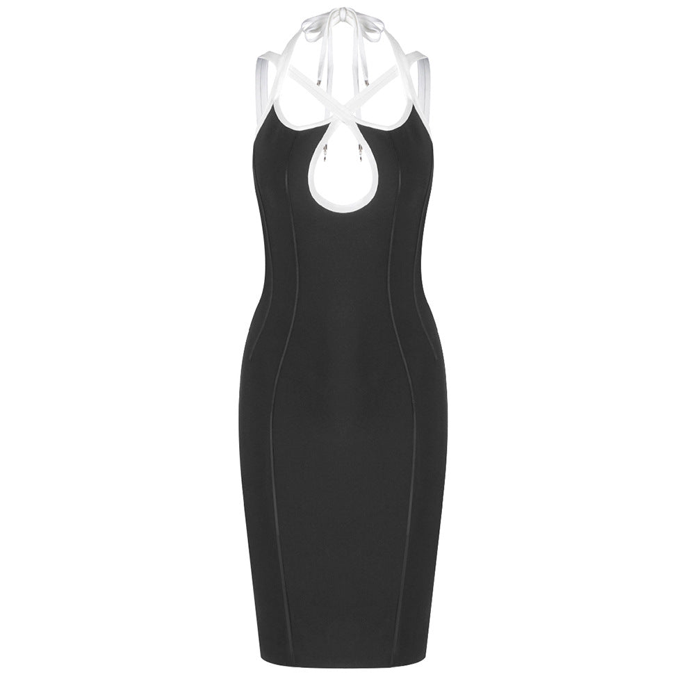 Robe de soirée ajustée pour femmes avec décolleté innovant dans le dos et détails de bretelles raffinés Heidi-Mode
