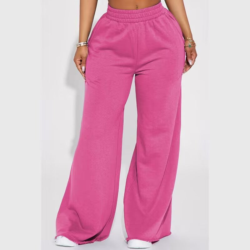 Pantalon Palazzo-Lounge pour femmes taille haute avec ceinture de confort froncée et silhouette large fluide Echo Archiv