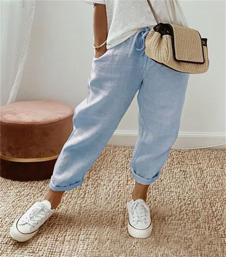 Pantalons Harem en Damenschalotte avec broderie florale Echoarchiv