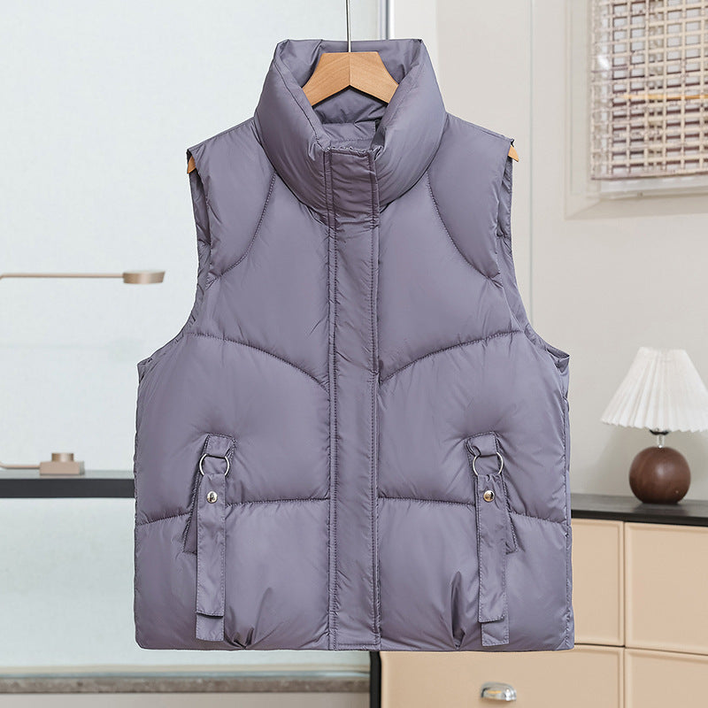 Gilet matelassé pour femmes avec col montant et boucles décoratives Echo Archiv