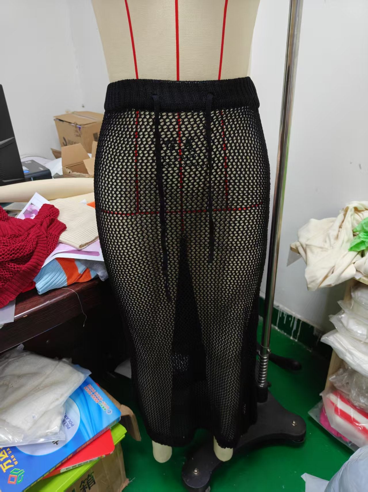 Jupe maxi de plage pour femmes avec fente latérale et taille élastique R&B