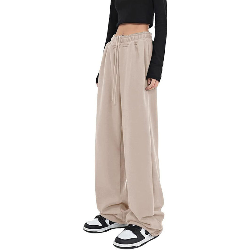 Pantalon palazzo pour femmes en sweat à coupe décontractée avec taille haute confortable, cordon de serrage et poches latérales Echo Archiv