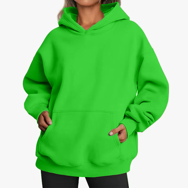 Sweat à capuche oversize pour femmes en tissu doux avec ourlet asymétrique, poche kangourou et épaule tombante Echo Archiv