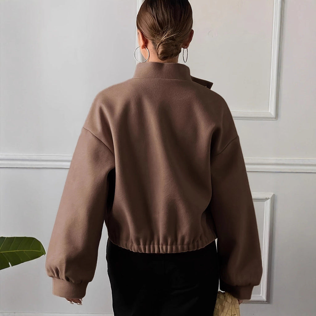 Veste courte à col montant pour femmes