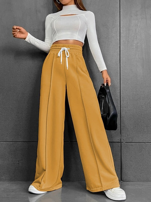 Pantalon jogging palazzo taille haute large pour femmes avec cordon de serrage et plis Echo Archiv