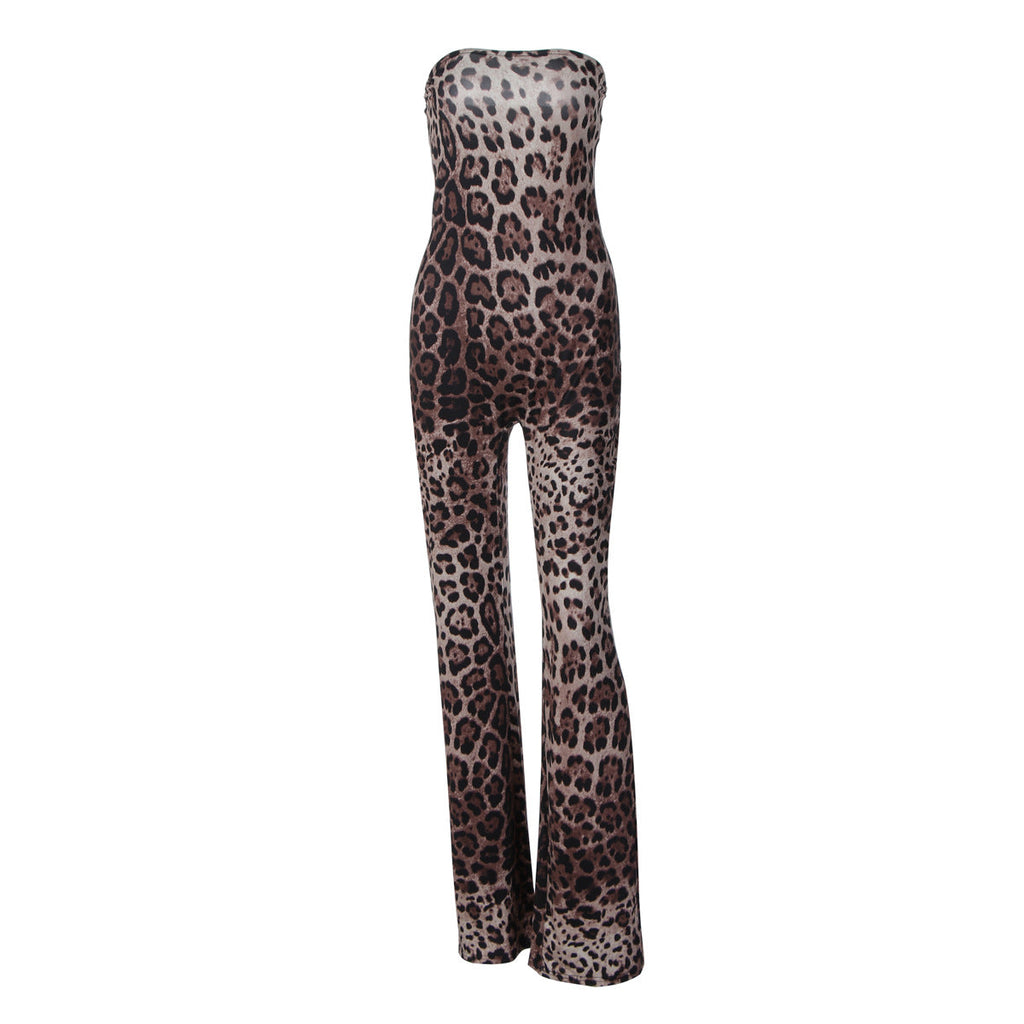 Combinaison All-in-One Femme à la Mode avec Motif Léopard et Coupe Raffinée Heidi-Mode