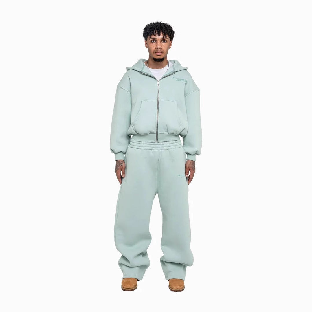 Ensemble homme décontracté avec sweat à capuche zippé et pantalon palazzo à silhouette épaule tombante Echo Archiv