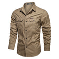 Chemise de plein air à manches longues pour hommes en twill de coton robuste avec poches à rabat et patte de boutonnage cachée Echo Archiv