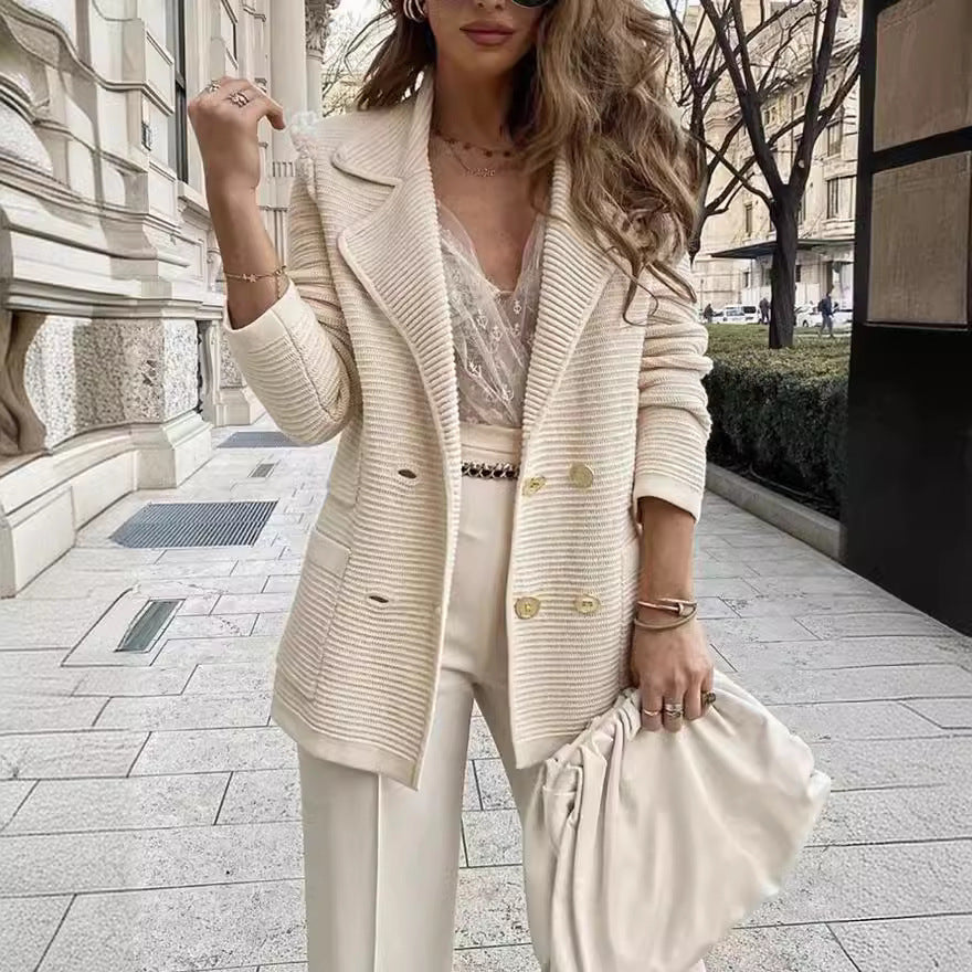 Veste Blazer Tricotée Femme à la Mode