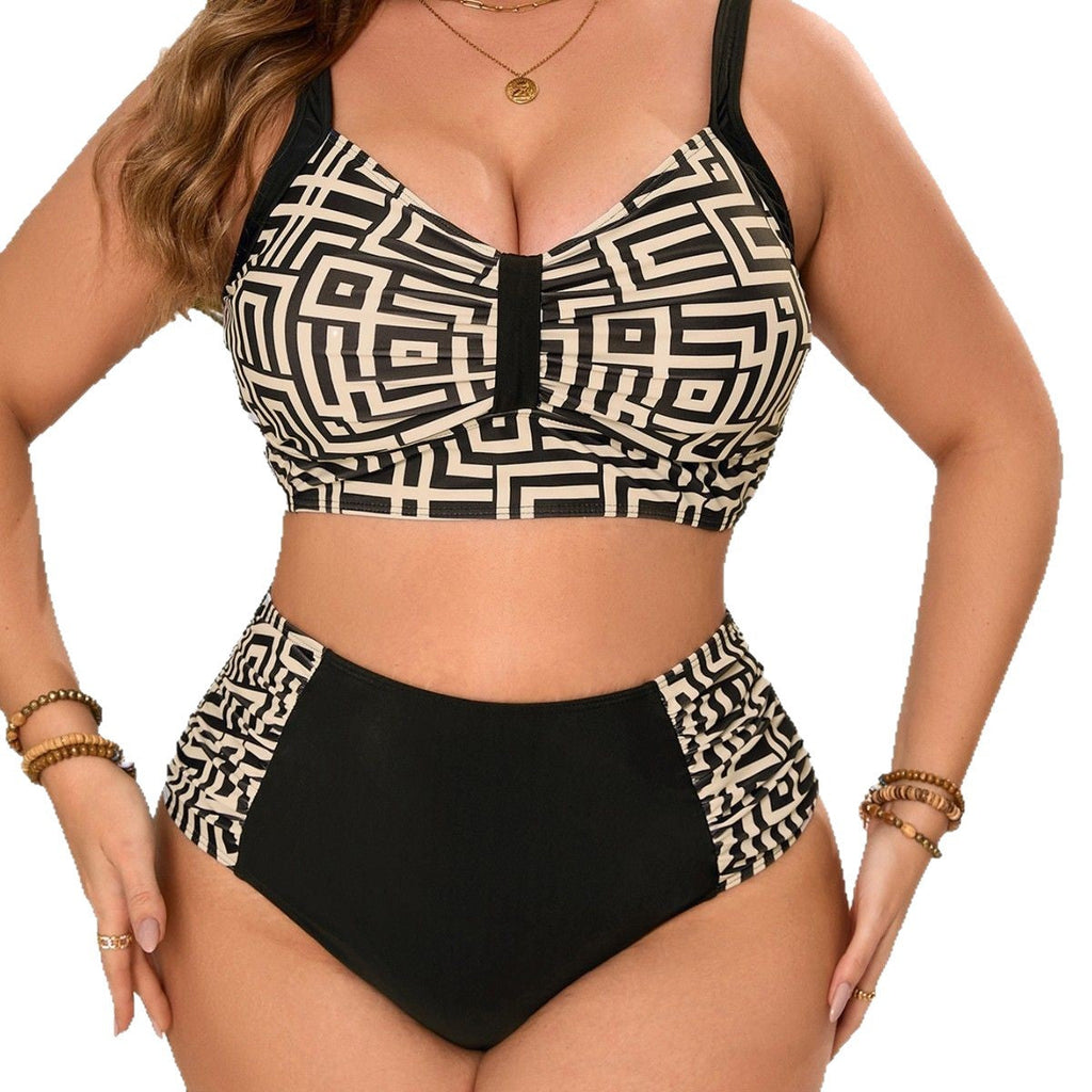 Ensemble de bikini taille haute pour femmes avec design géométrique Echo Archiv