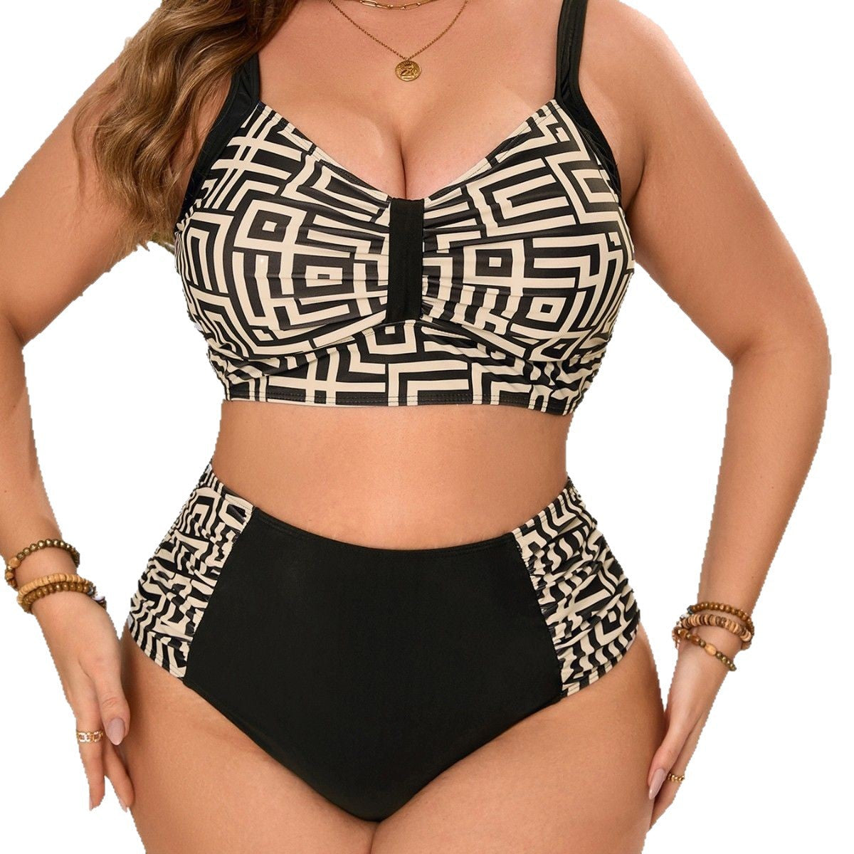 Ensemble de bikini taille haute pour femmes avec design géométrique Echo Archiv