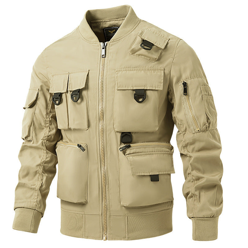 Veste bomber légère multipoches pour hommes au style pilote avec boucles tactiques, nylon déperlant et taille élastique Echo Archiv