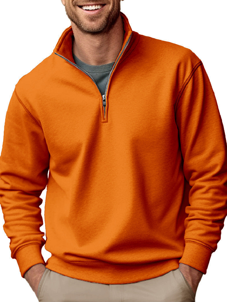 Sweat-shirt pour hommes à demi-zip avec col montant et doublure en polaire douce Echo Archiv