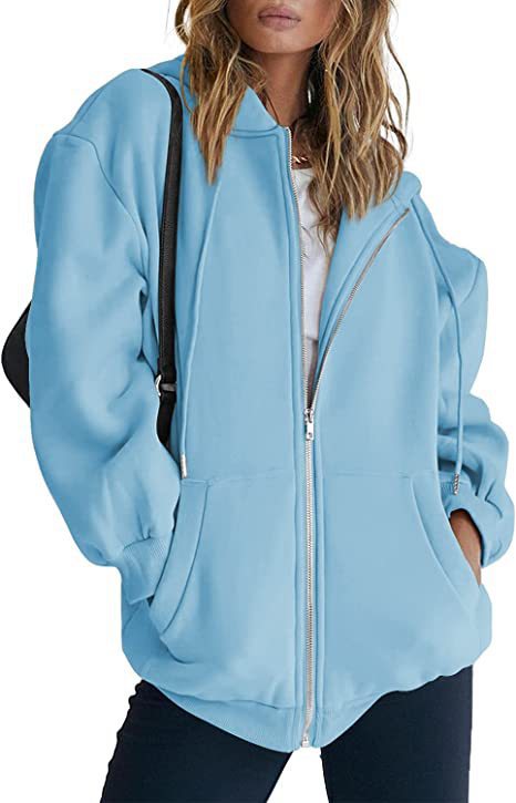 Veste à capuche surdimensionnée pour femmes avec fermeture éclair intégrale et poches kangourou Echo Archiv