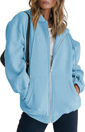 Veste à capuche surdimensionnée pour femmes avec fermeture éclair intégrale et poches kangourou Echo Archiv