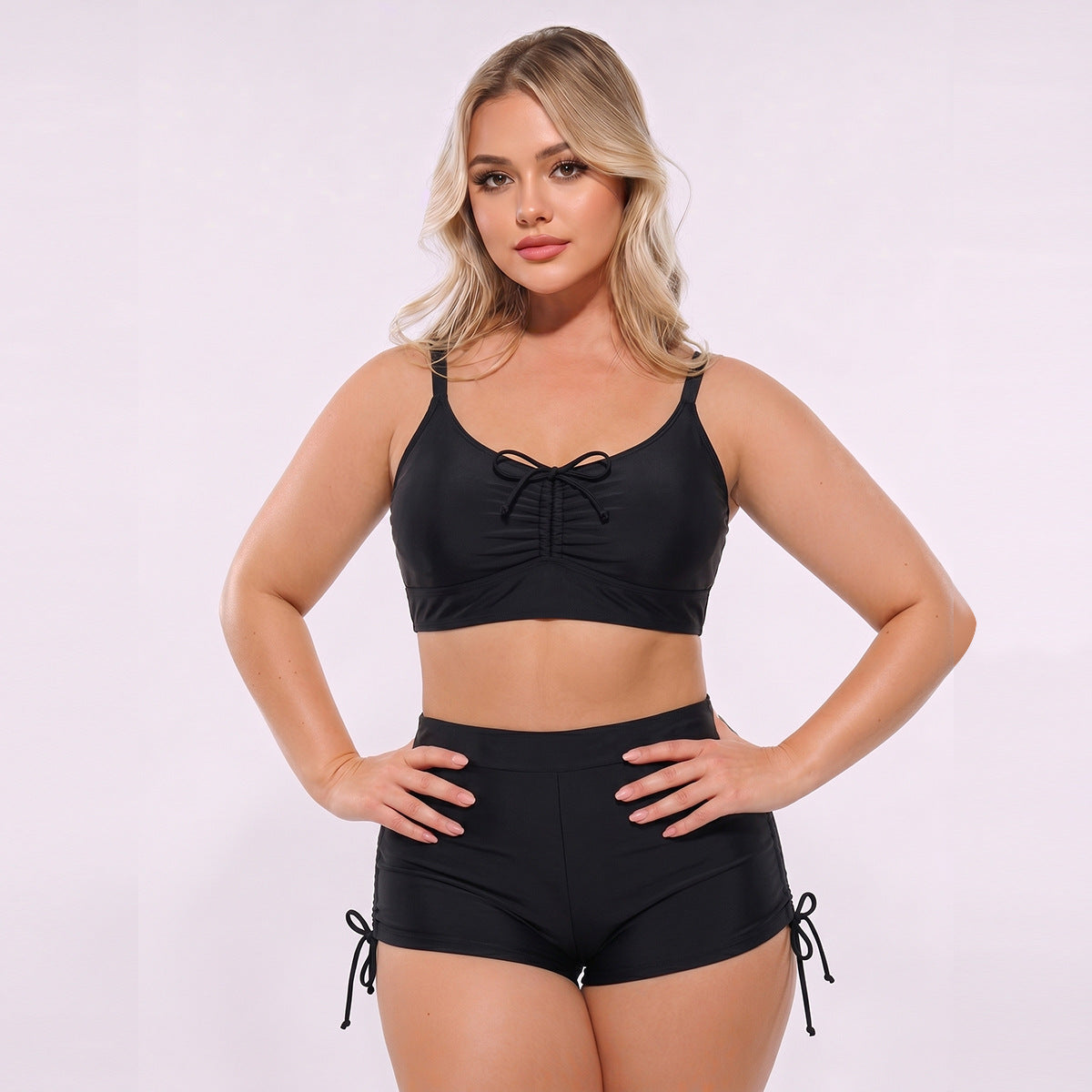 Ensemble de tankini pour femmes à taille haute avec bretelles réglables et fronces Echo Archiv