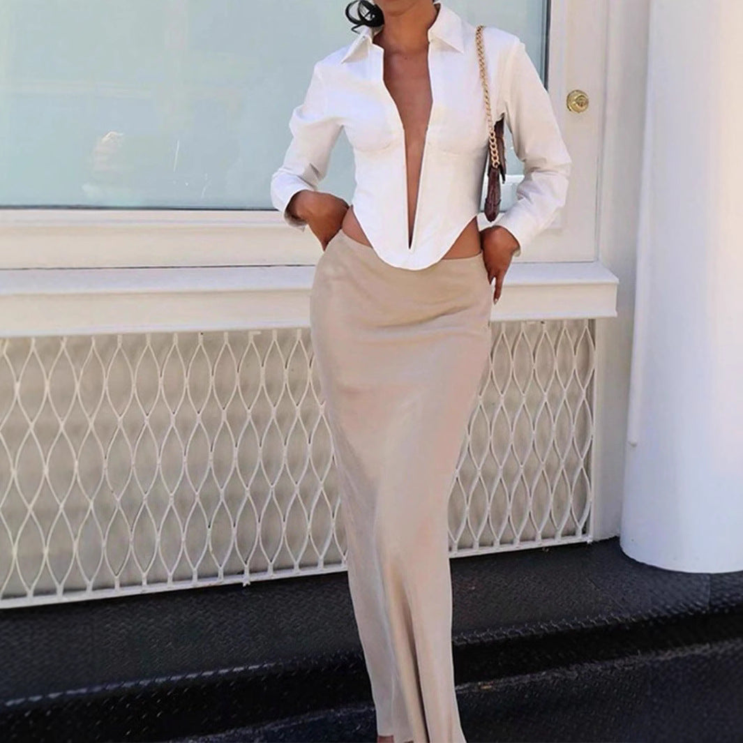 Body blouse femme avec décolleté en V profond et coupe cintrée R&B
