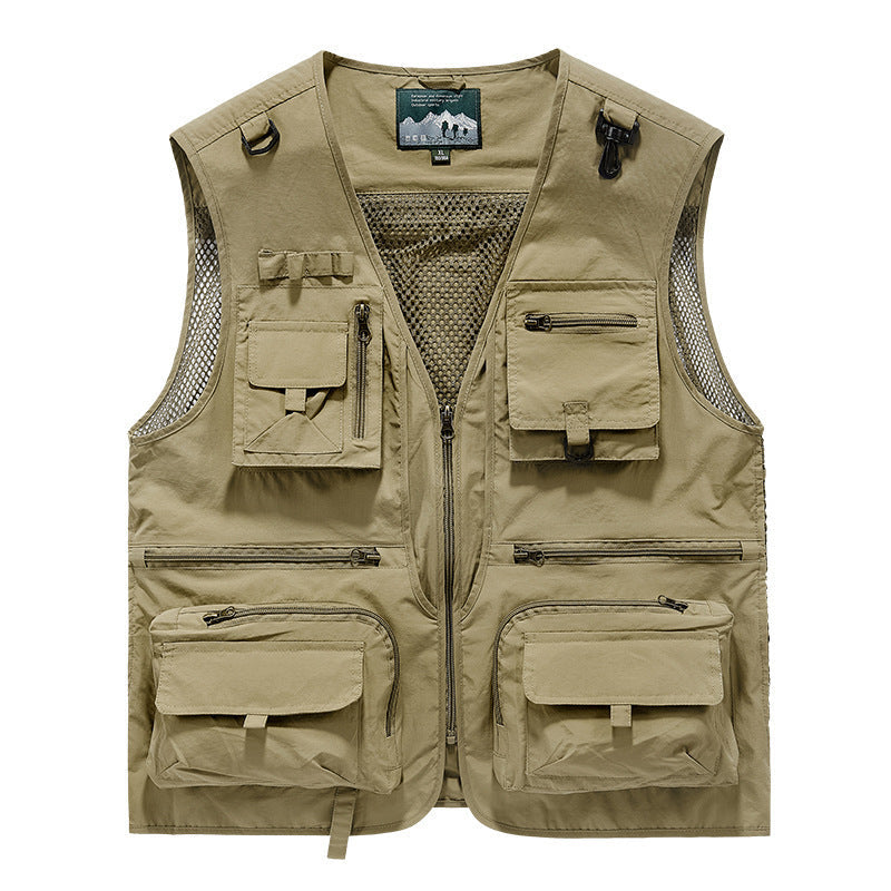 Gilet de pêche et de plein air multifonctionnel pour hommes avec de nombreuses poches et doublure en mesh Echo Archiv