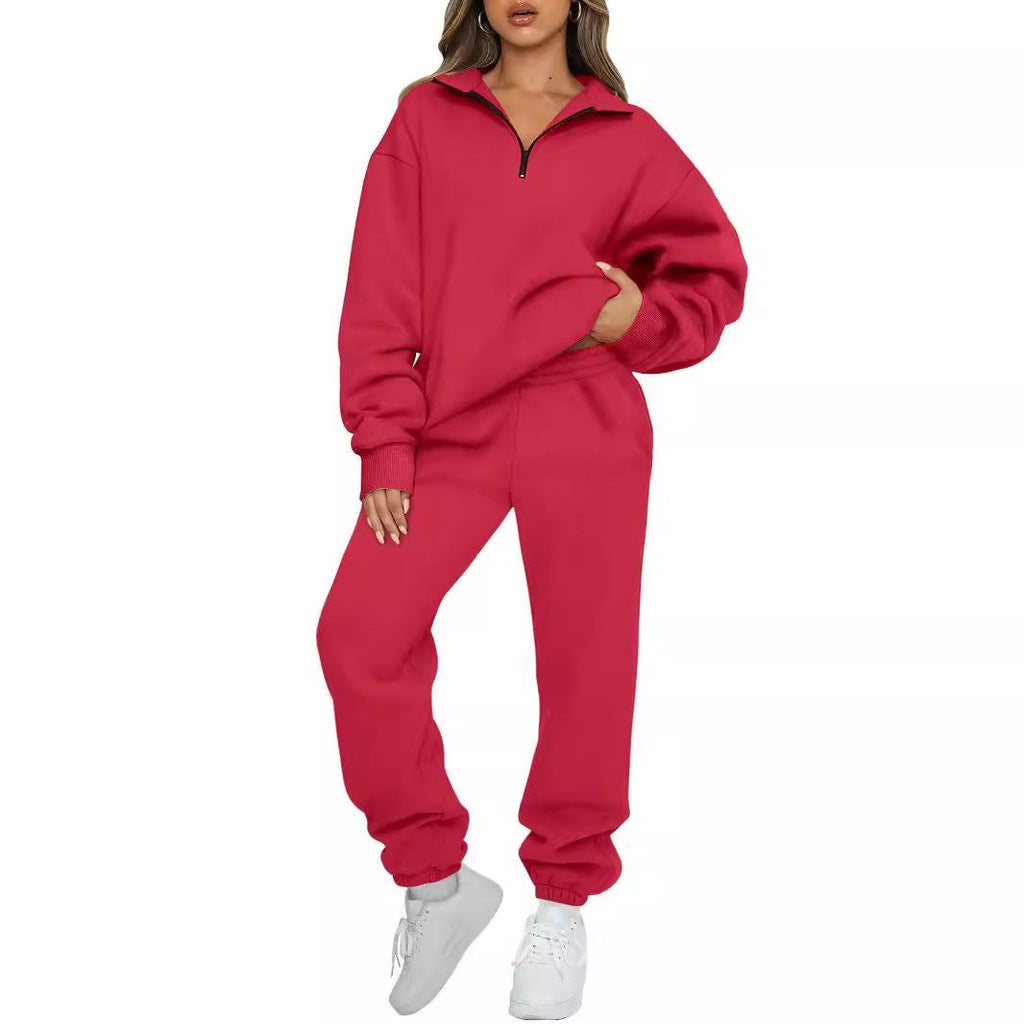 Ensemble lounge mi-zip pour femmes avec sweatshirt oversize et pantalon de jogging taille haute Echo Archiv