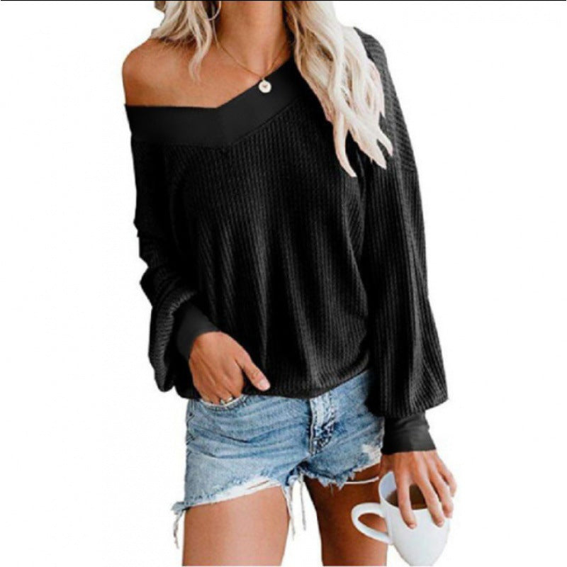 Pull en maille à motifs pour femmes avec décolleté large et coupe oversize Echo Archive