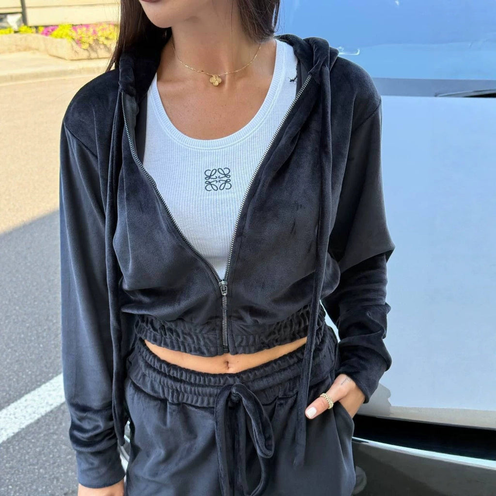 Combinaison à capuche pour femmes en doux polaire avec fermeture éclair et taille ajustable Echoarchiv