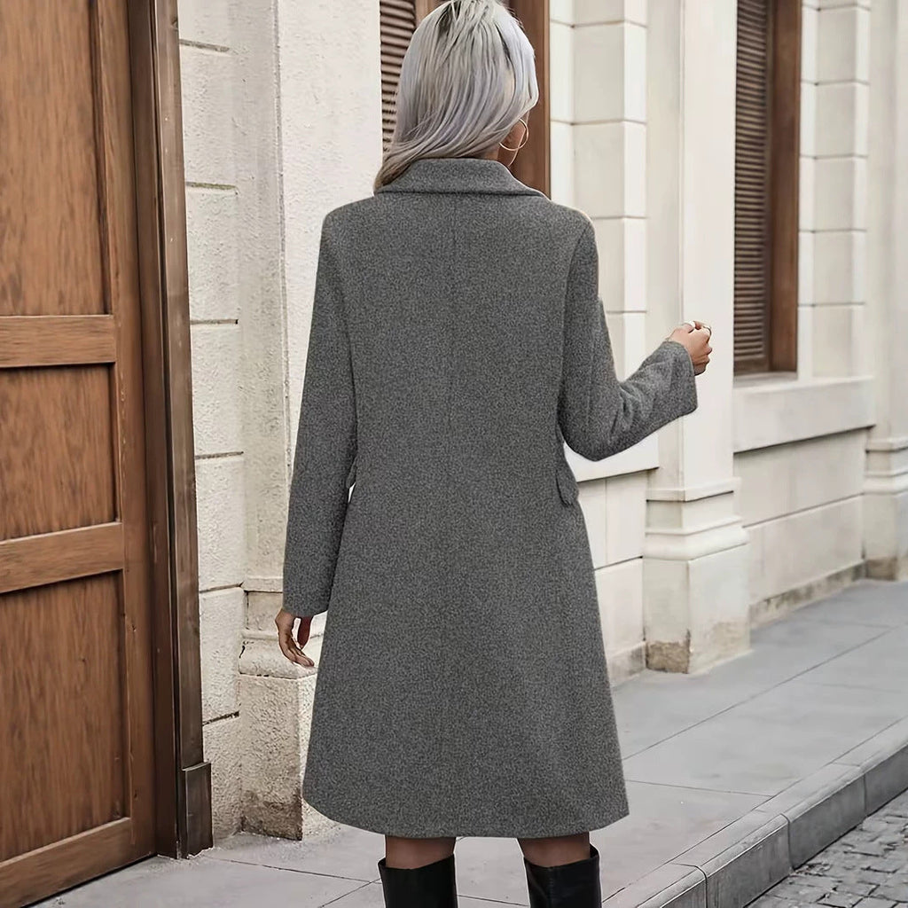 Manteau en laine élégant à double boutonnage pour femmes