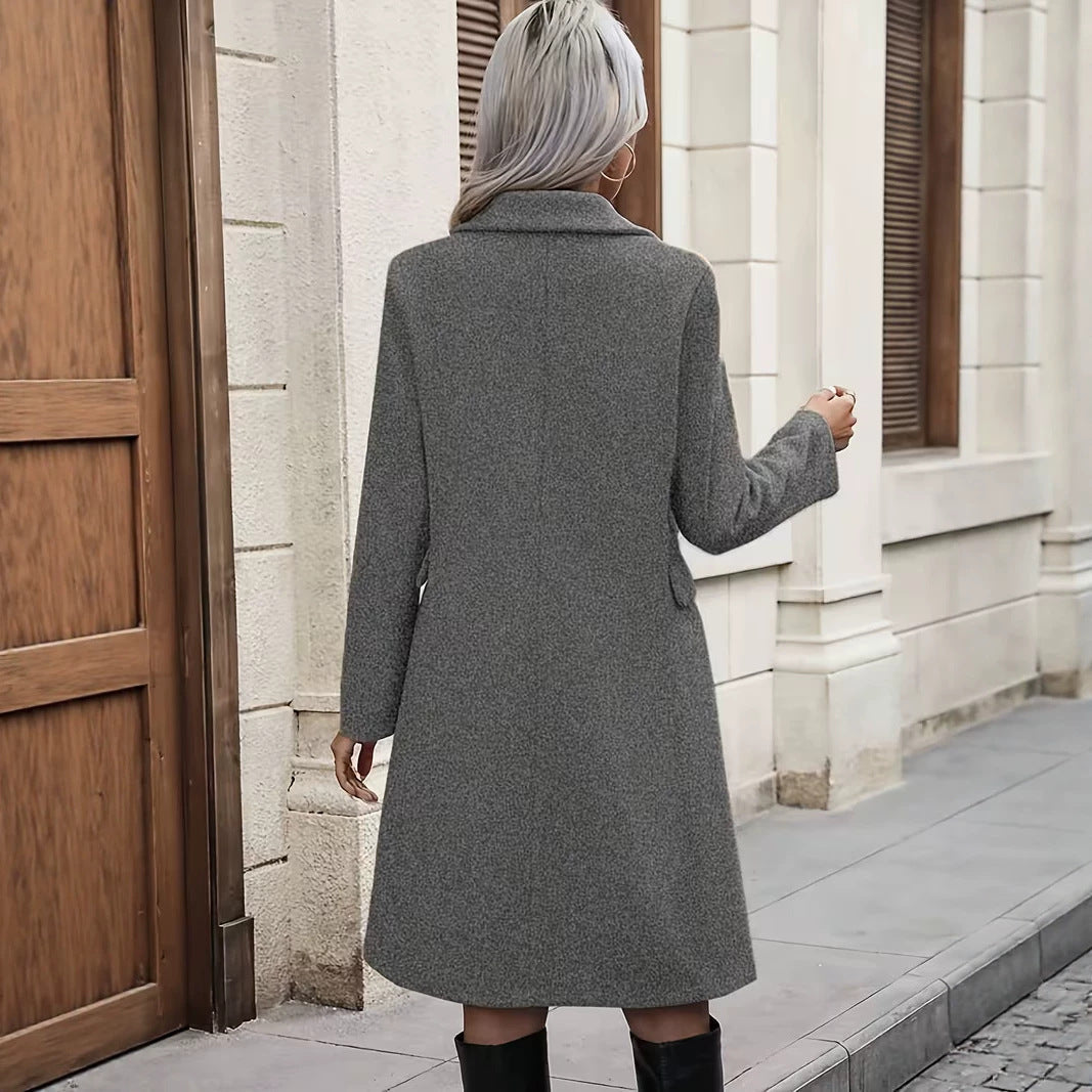 Manteau en laine élégant à double boutonnage pour femmes
